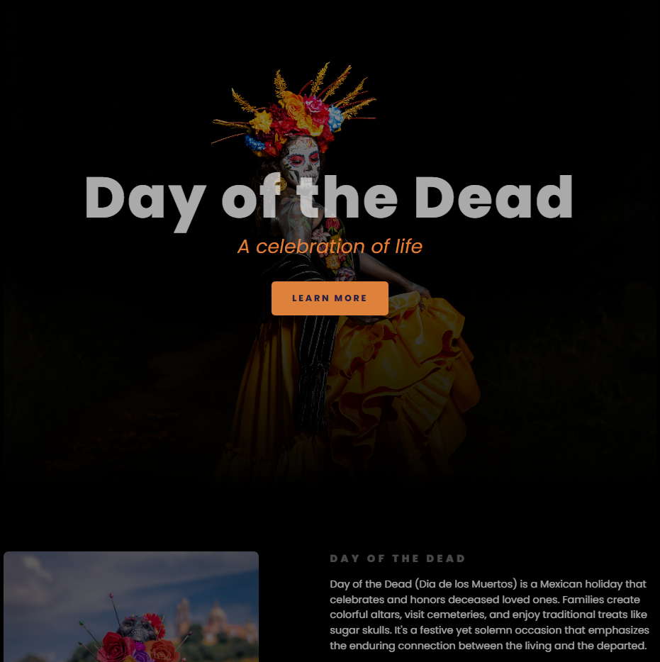 Day of the dead travel website